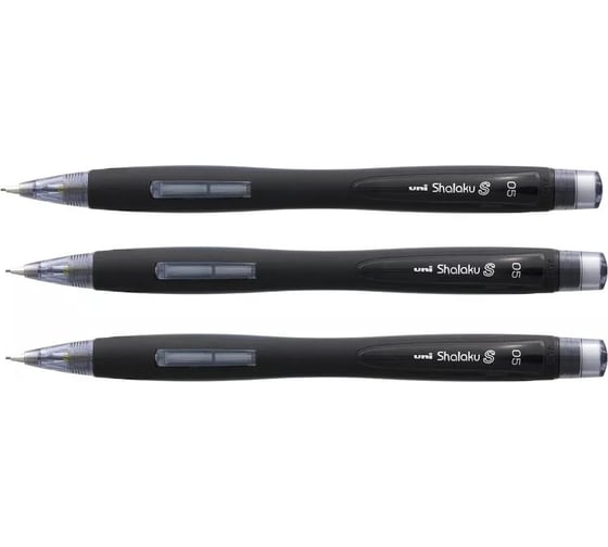 Набор механических карандашей UNI Shalaku M5-228 черный, 0.5 мм, 3 шт 166030