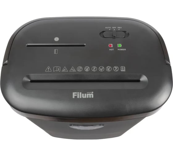 Уничтожитель бумаг Filum 12 листов, безопасность 4, 25 литр, 2 м/мин, уничтожитель CD, уровень шума 70 Дб FL-SH025-04S