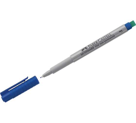 Неперманентный маркер для глянцевых поверхностей Faber-Castell Multimark non permanent F, пулевидный, 0.6 мм, с ластиком 151451 1