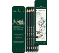 Набор чернографитных карандашей Faber-Castell Castell 9000 6 шт, HB-8B, заточенный, металлическая коробка 119063