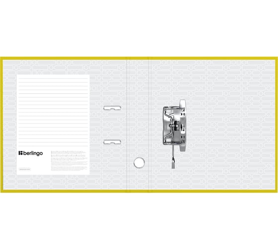 Папка-регистратор BERLINGO Standard 50 мм, бумвинил, с карманом на корешке, желтая ATb_50405
