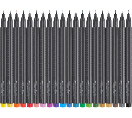 Набор капиллярных ручек Faber-Castell Grip Finepen 20 цветов, 0.4 мм, трехгранный 151620
