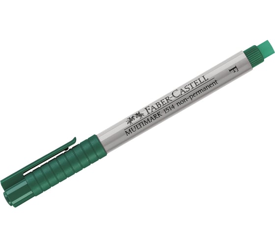 Неперманентный маркер для глянцевых поверхностей Faber-Castell Multimark non permanent F, пулевидный, 0.6 мм, с ластиком 151463