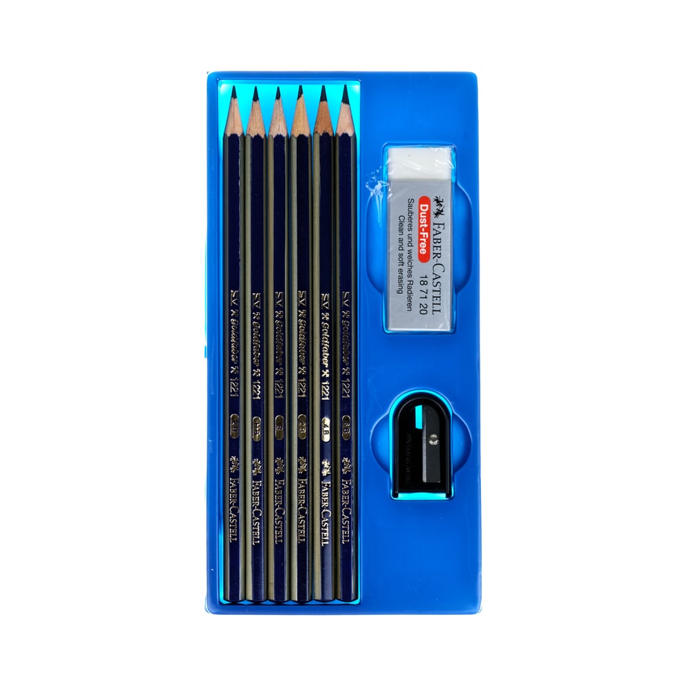 Набор карандашей Faber-Castell Goldfaber, 6 шт+ластик+точилка, 2H-6B ...