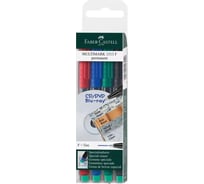 Набор перманентных маркеров Faber-Castell Multimark permanent F 4 цвета, пулевидный, 0.6 мм 151304