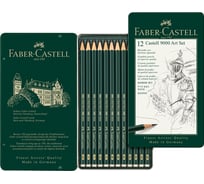 Набор чернографитных карандашей Faber-Castell Castell 9000 Art Set 12 шт, 2H-8B, заточенный, металлический корпус 119065