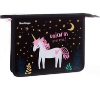 Папка для тетрадей BERLINGO Real Unicorn 1 отделение, А5, пластик, на молнии PPA51020