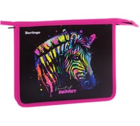 Папка для тетрадей BERLINGO Neon Zebra 1 отделение, А5, 240х205х40 мм, пластик, на молнии PPA51026