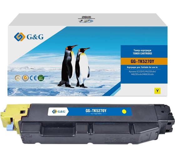 Картридж лазерный G&G GG-TK-5270Y TK5270Y желтый 6000 страниц для Kyocera ECOSYS P6230cdn/M6230cidn/M6 2048571 1