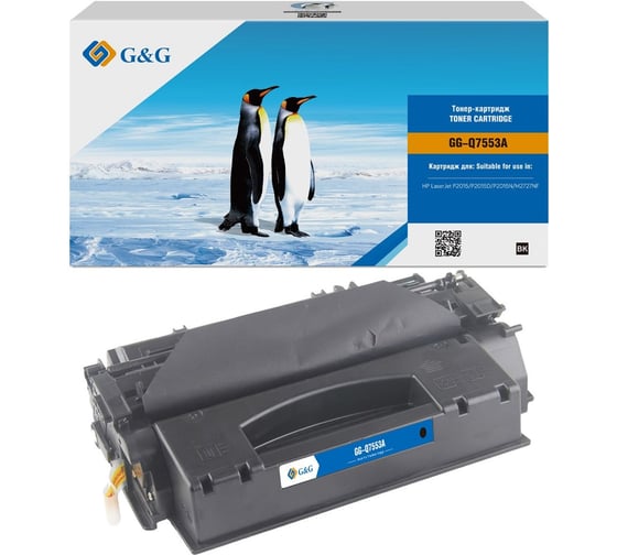 Картридж лазерный G&G GG-Q7553A черный 3000 страниц для HP LJ P2010/P2014/P2015/M2727nf MFP/M2727nfs M 1895836 1