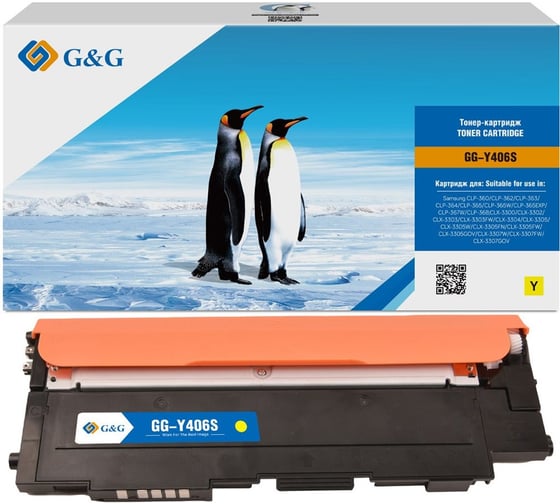 Картридж лазерный G&G GG-Y406S желтый 1000 страниц для Samsung CLP-360/362/363/365/367/368, CLX-3300/3 1874008 1