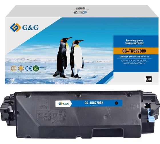 Картридж лазерный G&G GG-TK-5270BK TK5270BK черный 8000 страниц для Kyocera ECOSYS P6230cdn/M6230cidn/ 2048567