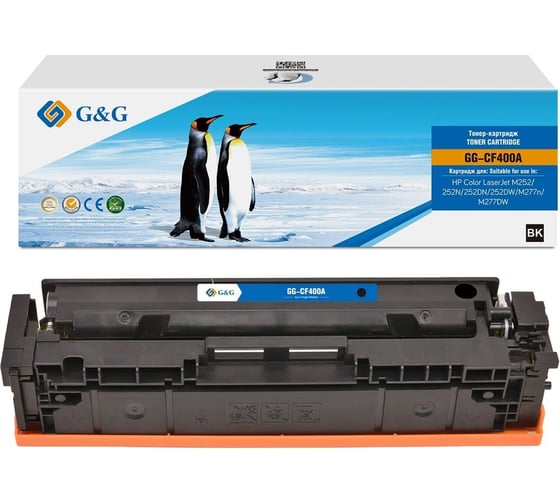 Картридж лазерный G&G GG-CF400A CF400A черный 1500 страниц для HP CLJ M252/252N/252DN/252DW/M277n/M277 2048489 1