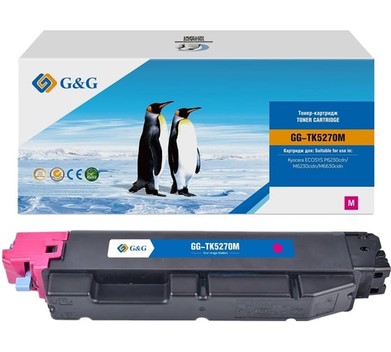 Картридж лазерный G&G GG-TK-5270M TK5270M пурпурный 6000 страниц для Kyocera ECOSYS P6230cdn/M6230cidn 2048569 1