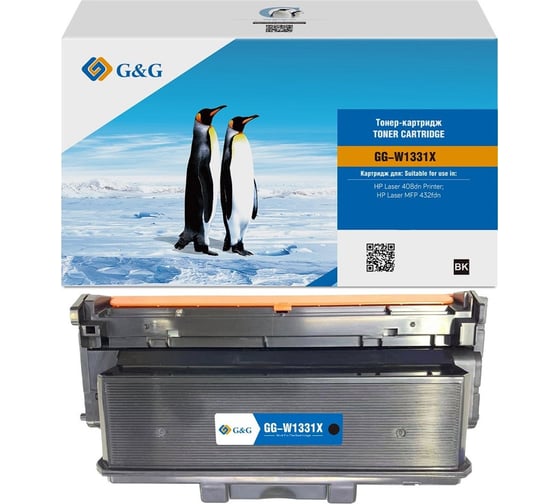Картридж лазерный G&G GG-W1331X W1331X черный 15000 страниц для HP Laser 408dn/MFP 432fdn 1992599 1