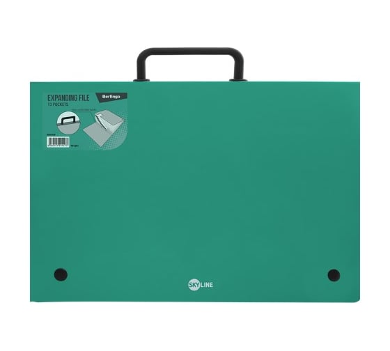 Папка-портфель BERLINGO Skyline 13 отделений, А4, 328х285 мм, 700 мкм, зеленая MF4201_d