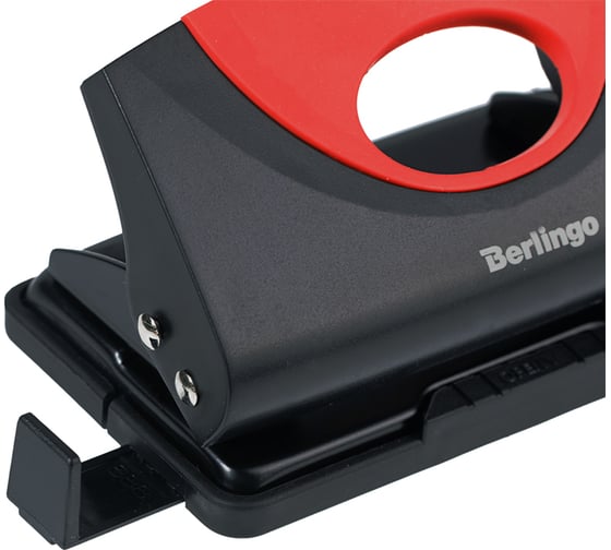 Дырокол BERLINGO Office Soft 10 листов, пластиковый, красный, с линейкой DDp_10163
