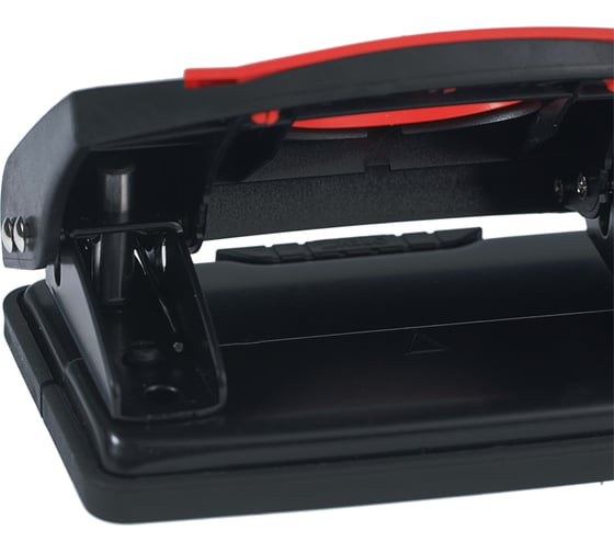Дырокол BERLINGO Office Soft 10 листов, пластиковый, красный, с линейкой DDp_10163