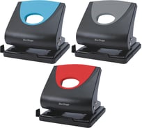 Дырокол BERLINGO Office Soft 30 листов, пластиковый, ассорти, с линейкой DDp_30168