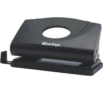 Дырокол BERLINGO Office Soft 10 листов, пластиковый, черный, с линейкой DDp_10161