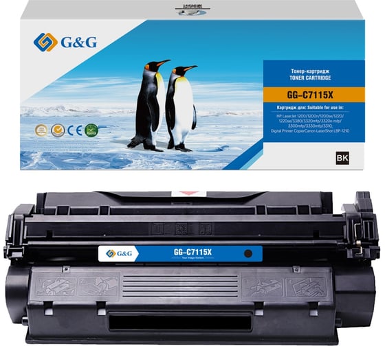 Картридж лазерный G&G GG-C7115X C7115X черный 3500 страниц для HP LJ 1200/1200n/1200se/1220/1220se/338 2061370 1