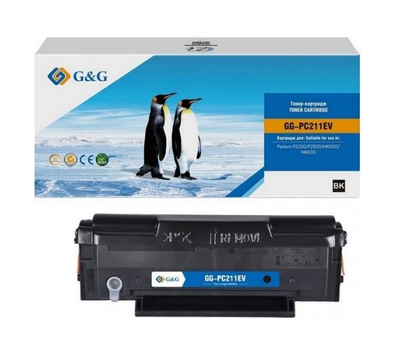 Картридж лазерный G&G GG-PC211EV PC-211EV черный 1600 страниц для Pantum P2200/P2500/M6500/M6600 2026160 1