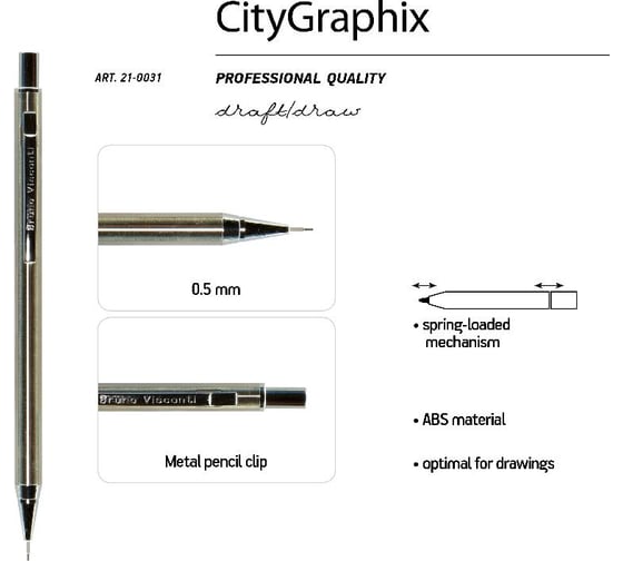 Металлический механический карандаш Bruno Visconti SlimGraphix 05 мм 21-0031