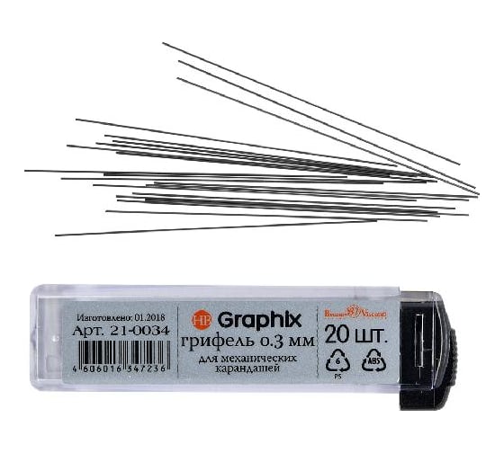 Запасные грифели для механических карандашей Bruno Visconti Graphix 20 шт, HB, 03 мм 21-0034