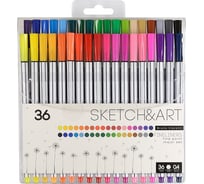 Набор скетч-линеров Bruno Visconti Sketch&Art в ПВХ кармане 04 мм, 36 цветов 36-0014