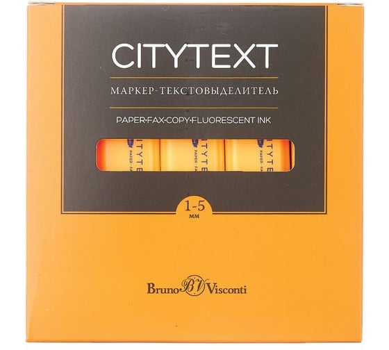 Текстовыделитель Bruno Visconti CityText оранжевый 22-0039