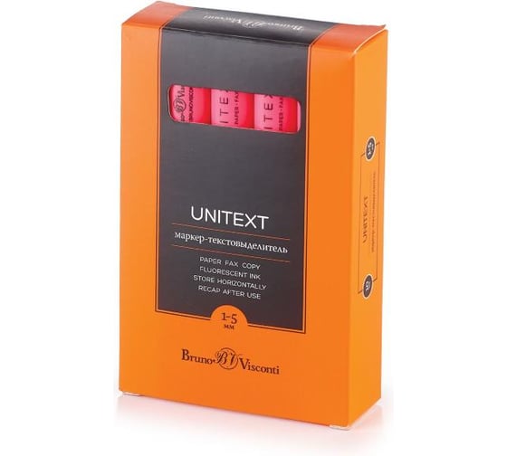 Текстовыделитель Bruno Visconti UniText розовый 22-0034