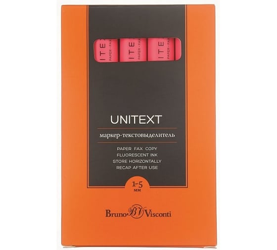 Текстовыделитель Bruno Visconti UniText розовый 22-0034