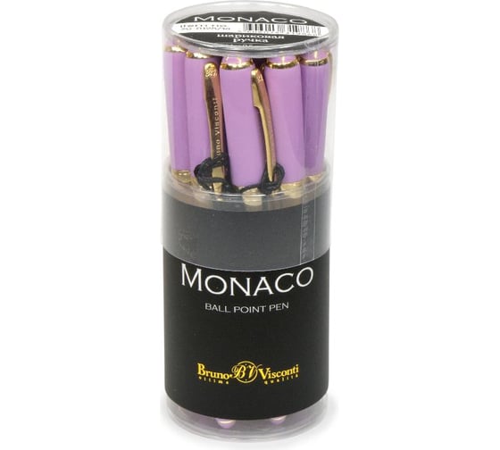 Шариковая ручка Bruno Visconti MONACO 0.5 мм, синяя, сиреневый корпус 20-0125/14