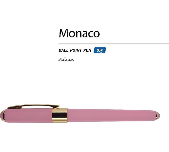 Шариковая ручка Bruno Visconti MONACO 0.5 мм, синяя, розовый корпус 20-0125/18