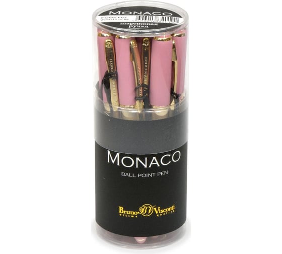 Шариковая ручка Bruno Visconti MONACO 0.5 мм, синяя, розовый корпус 20-0125/18