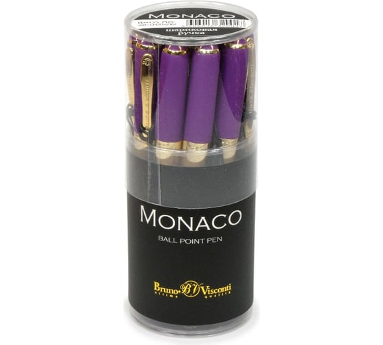 Шариковая ручка Bruno Visconti MONACO 0.5 мм, синяя, фиолетовый корпус 20-0125/12