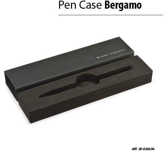 Ручка Bruno Visconti BERGAMO в подарочном футляре, 1.0 мм, синяя, серый корпус, черный футляр 20-0246/04