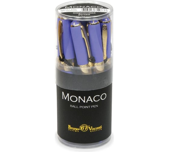 Шариковая ручка Bruno Visconti MONACO 0.5 мм, синяя, лиловый корпус 20-0125/17