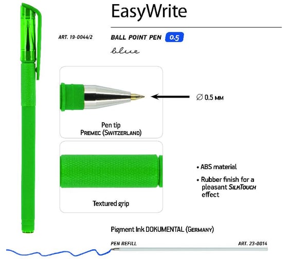 Шариковая ручка под персонализацию Bruno Visconti EasyWrite JOY темно-зеленый корпус 0.5 мм, синяя 19-0044/2