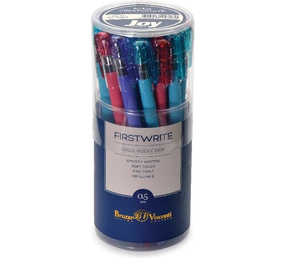 Шариковая ручка Bruno Visconti FirstWrite Joy 0.5 мм, синяя, 3 цвета корпуса 20-0283