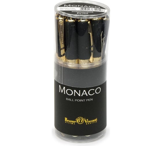 Шариковая ручка Bruno Visconti MONACO 0.5 мм, синяя, черный корпус 20-0125/01