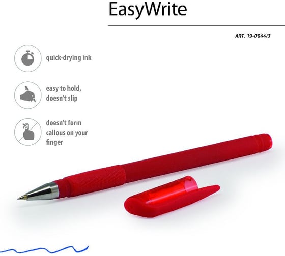 Шариковая ручка под персонализацию Bruno Visconti EasyWrite JOY красный корпус 0.5 мм, синяя 19-0044/3