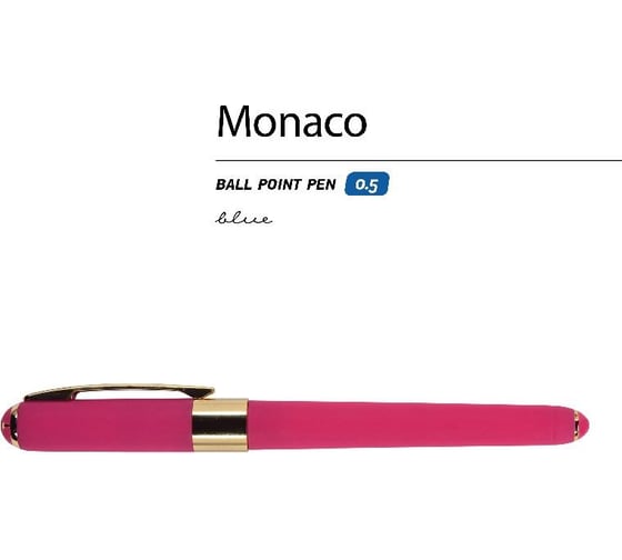 Шариковая ручка Bruno Visconti MONACO 0.5 мм, синяя, малиновый корпус 20-0125/21