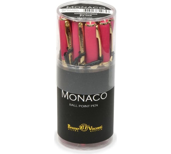 Шариковая ручка Bruno Visconti MONACO 0.5 мм, синяя, малиновый корпус 20-0125/21