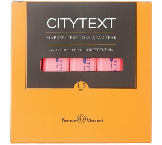 Текстовыделитель Bruno Visconti CityText розовый 22-0038