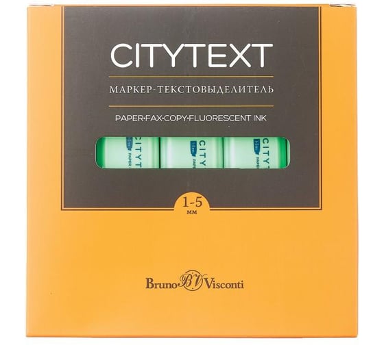Текстовыделитель Bruno Visconti CityText зеленый 22-0037