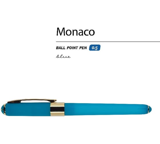 Шариковая ручка Bruno Visconti MONACO 0.5 мм, синяя, бирюзовый корпус 20-0125/23