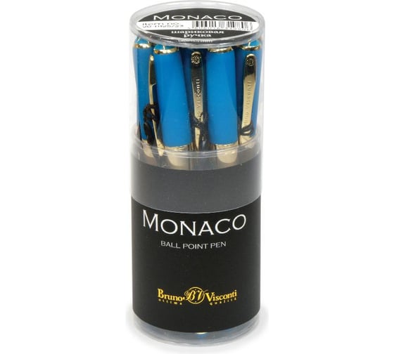 Шариковая ручка Bruno Visconti MONACO 0.5 мм, синяя, бирюзовый корпус 20-0125/23