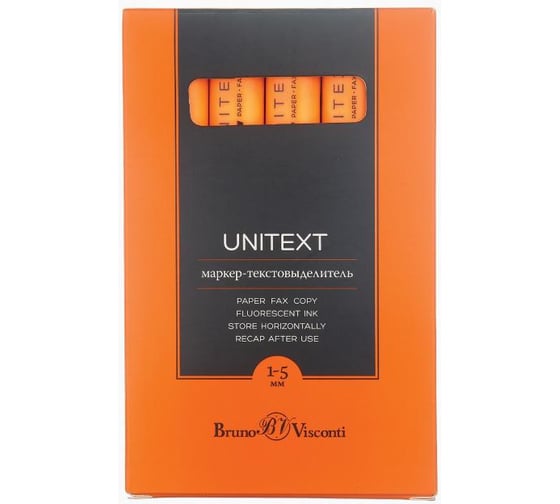 Текстовыделитель Bruno Visconti UniText оранжевый 22-0035