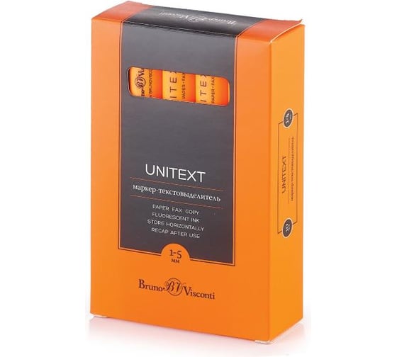 Текстовыделитель Bruno Visconti UniText оранжевый 22-0035